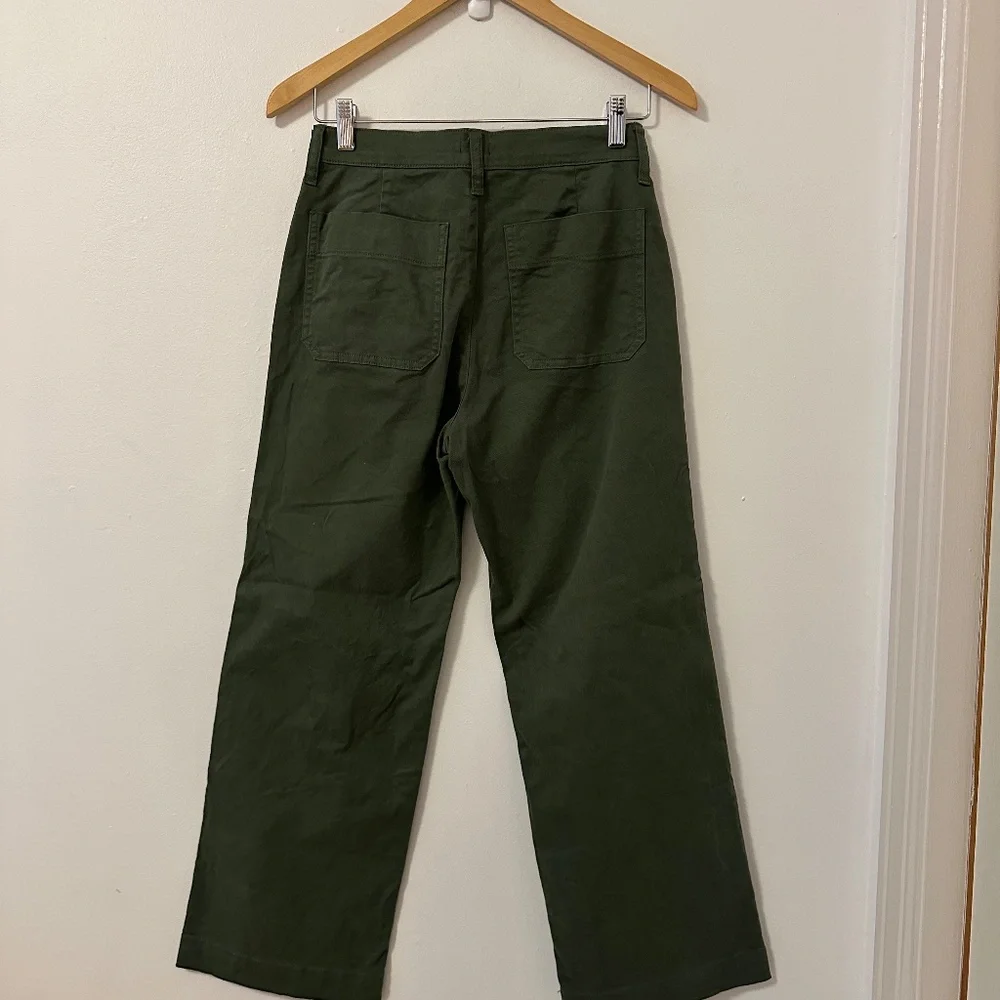 J. Crew Sailor Wide Leg Olive Green Pants | Size 25 - Picture 4 of 9